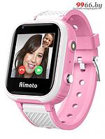 Наручные смарт детские умные часы-телефон Aimoto Pro Indigo 4G розовые электронные для девочек