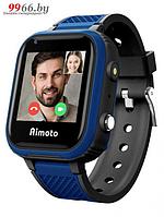 Детские умные смарт часы телефон Aimoto Pro Indigo 4G синие наручные электронные с GPS для мальчика
