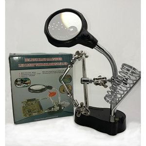 Настольная лупа-лампа Led для паяния микросхем 3.5х65 мм (12х17 мм) Третья рука MG16126-A