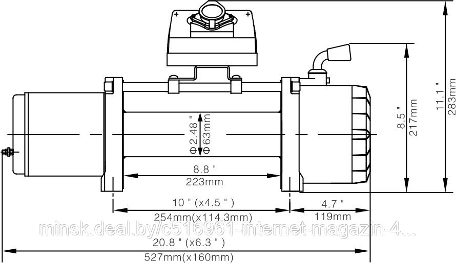 Лебёдка электрическая автомобильная 12V Runva 6000 lbs 2500 кг. Артикул: EWX6000S - фото 2 - id-p140277386