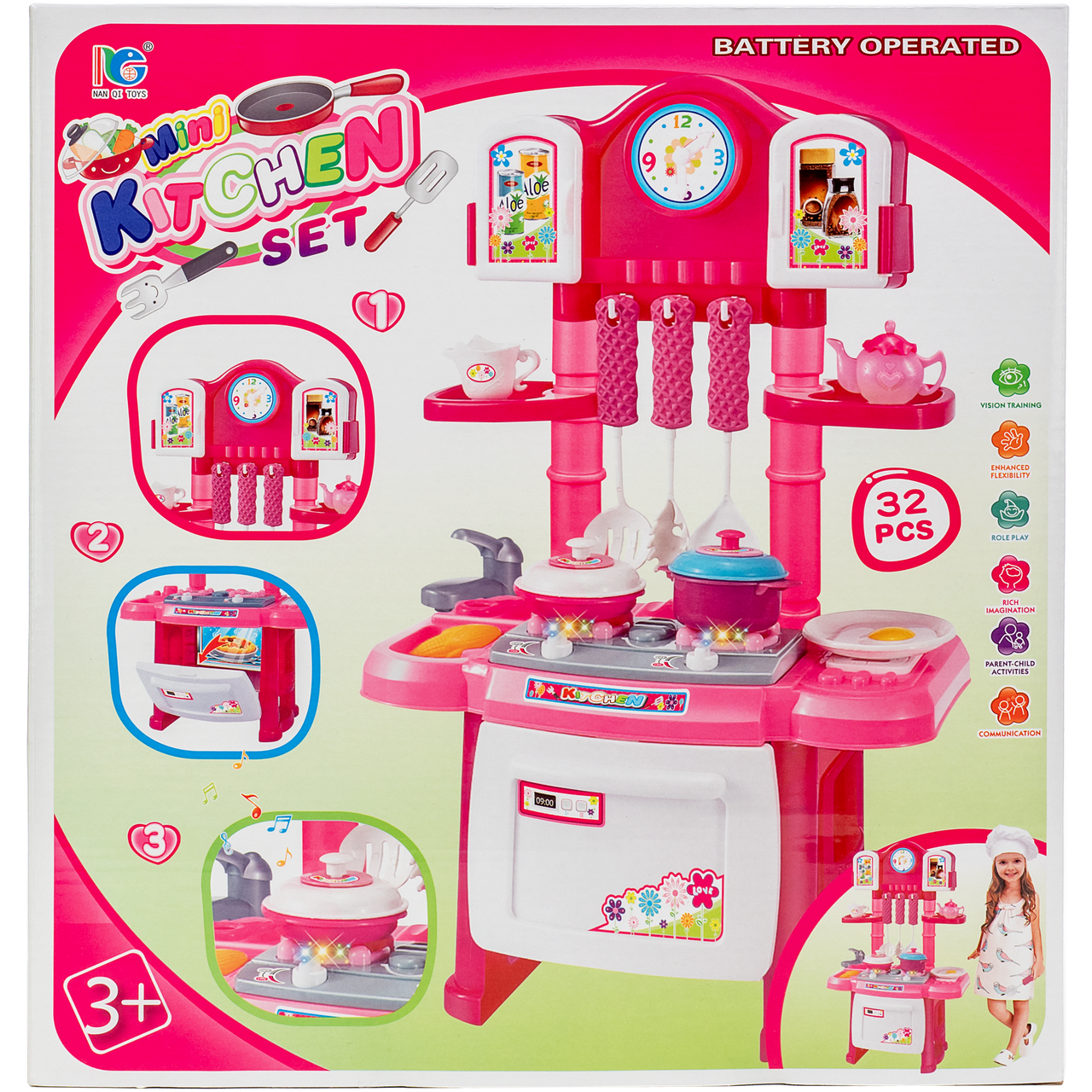 Детский игровой набор Кухня арт. 3584, 32 предмета, свет звук - фото 2 - id-p140283885