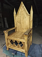Кресло-трон садовое и банное рустикальное из дерева "Витовт"