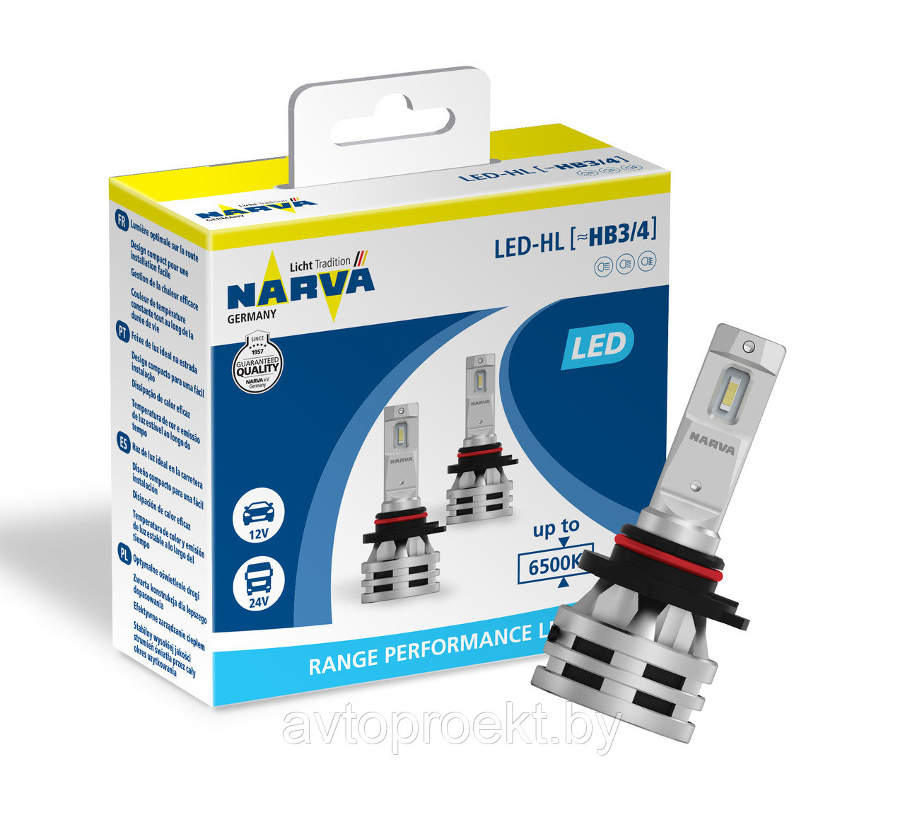Комплект светодиодных ламп NARVA LED HB4,HB3 12В/24В 6500К - фото 1 - id-p140302356