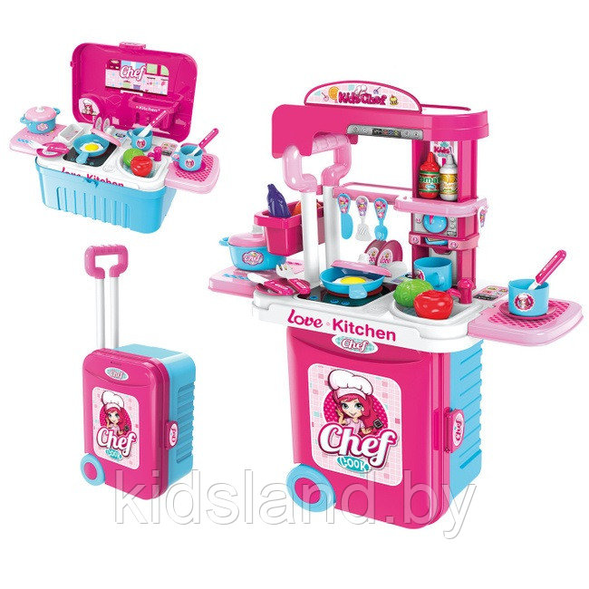 Детская кухня-чемоданчик (свет,звук), арт. 008-951А розовая - фото 1 - id-p140314676
