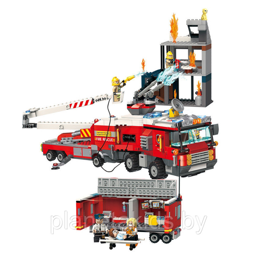 Конструктор Qman "Пожарный участок", 996 деталей, серия Fire Rescue, арт.2810 - фото 3 - id-p140324925