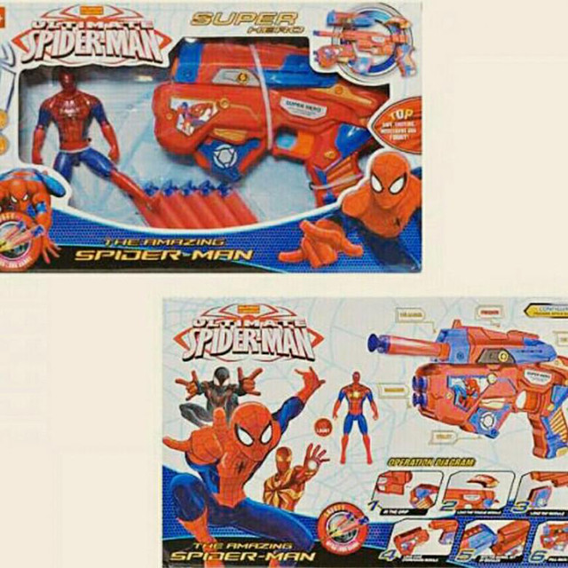 Бластер с мягкими пулями и фигуркой Spider-Man (свет) SB269 - фото 2 - id-p140324930