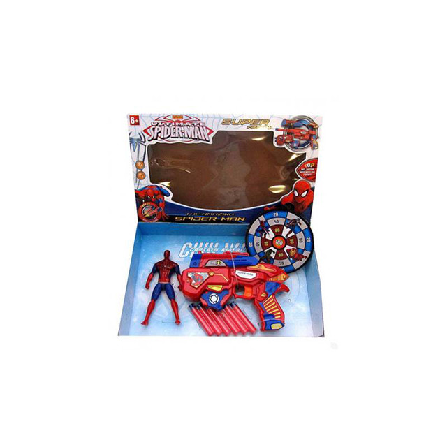 Бластер с мягкими пулями и фигуркой Spider-Man (свет) SB269 - фото 3 - id-p140324930