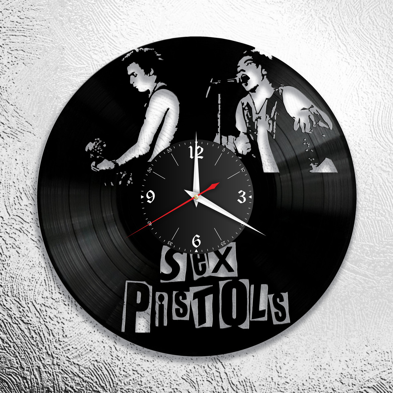 Часы из виниловой пластинки "Sex Pistols" версия 1