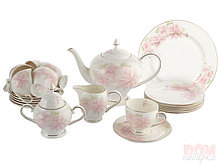 Чайно-столовый сервиз на 6 персон Розовые цветы, Emily