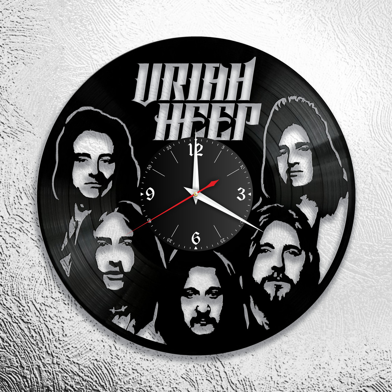 Часы из виниловой пластинки "Uriah Heep" версия 1