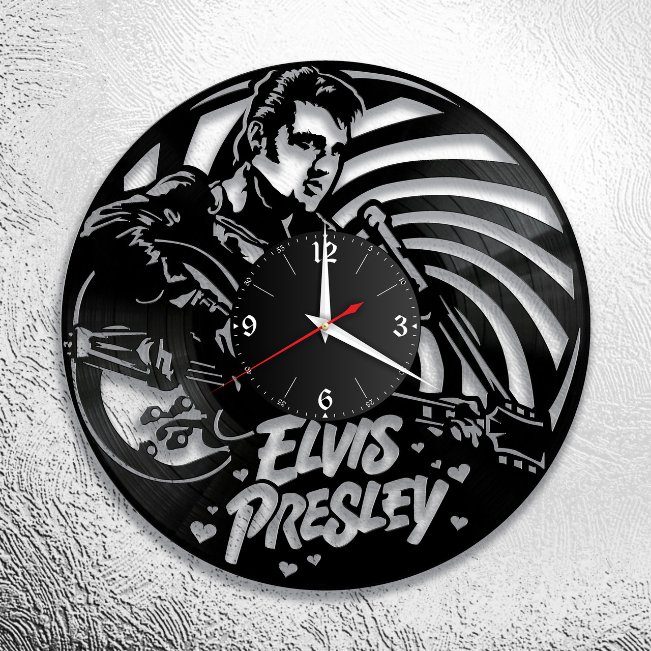 Часы из виниловой пластинки "Элвис" версия 1