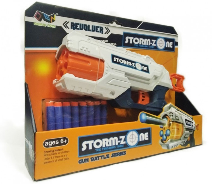 Бластер Storm-Zone с мягкими пулями, 2 цвета, арт.Z1136A - фото 1 - id-p140345433