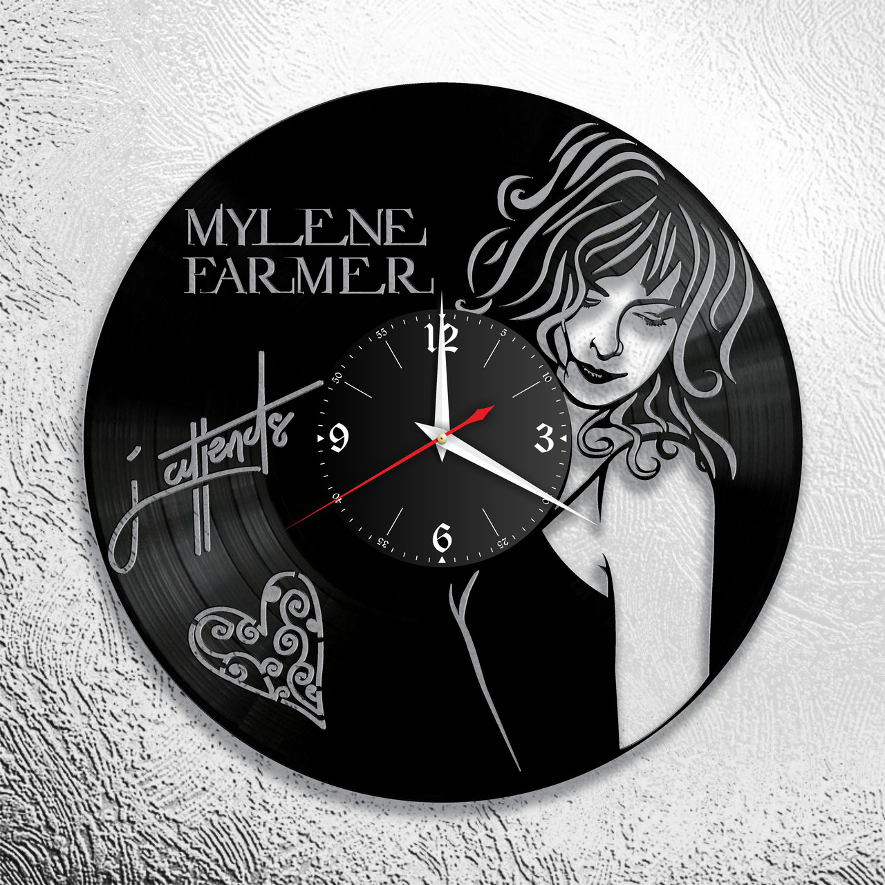 Часы из виниловой пластинки "Mylene Farmer" версия 3