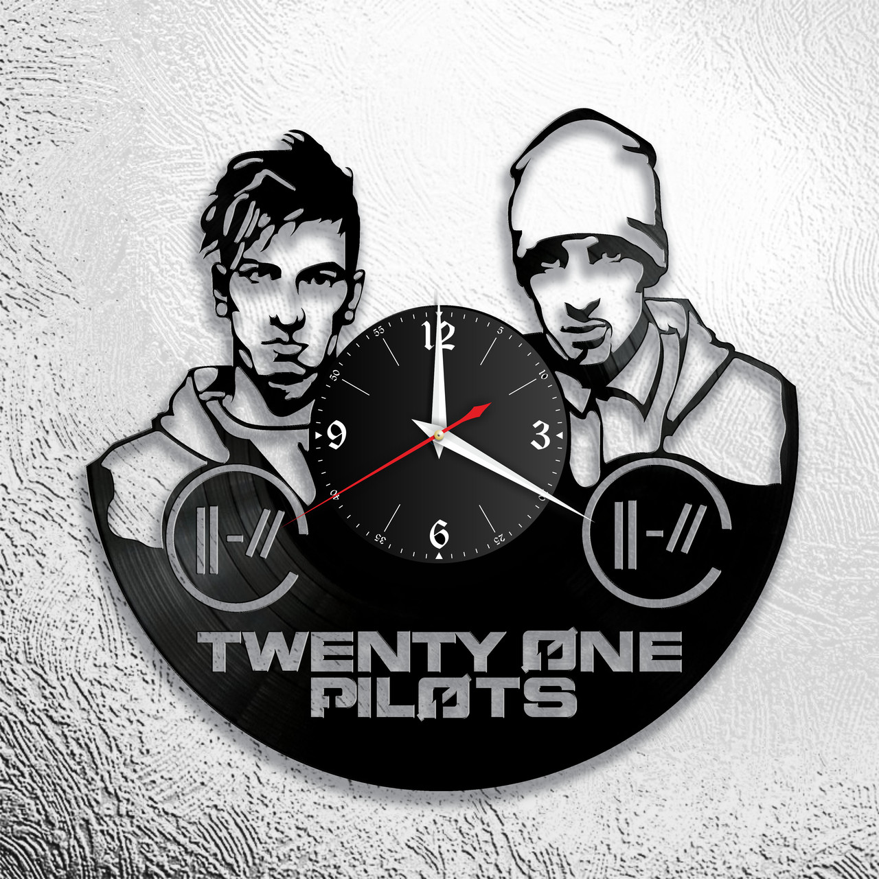 Часы из виниловой пластинки "Twenty One Pilots" версия 1