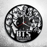 Оригинальные часы из виниловых пластинок "BTS" версия 3