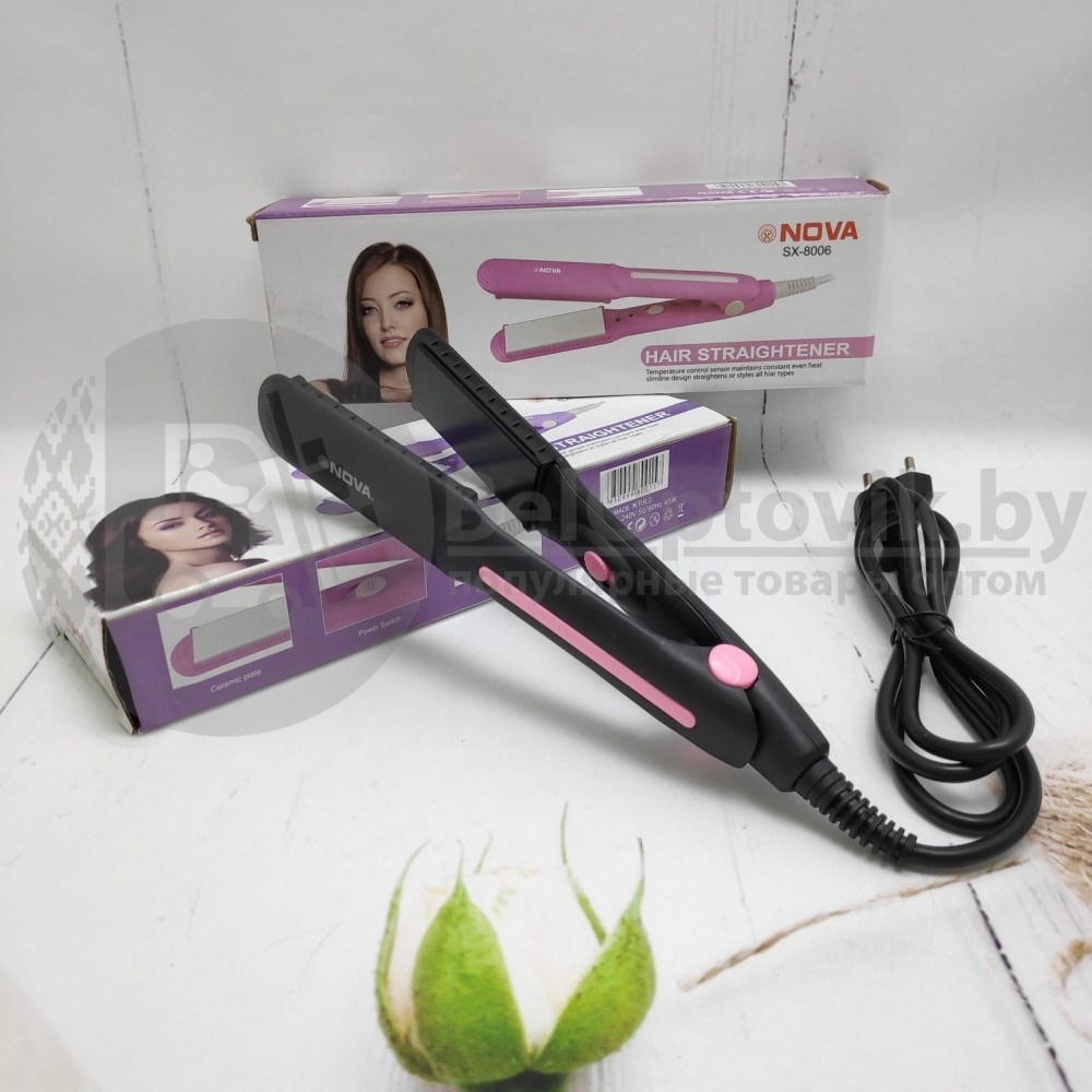 Керамический стайлер Плойка - утюжок 3,0 см шир. для укладки волос NOVA SX-8006 Фиолетовый - фото 5 - id-p140349660