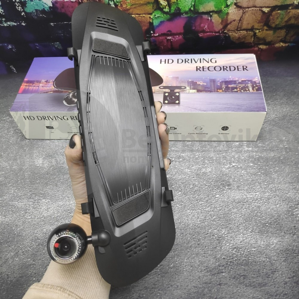 Видеорегистратор-зеркало заднего вида 3 в 1 HD Driving Recorder, с датчиком движения и с камерой заднего - фото 9 - id-p140349672