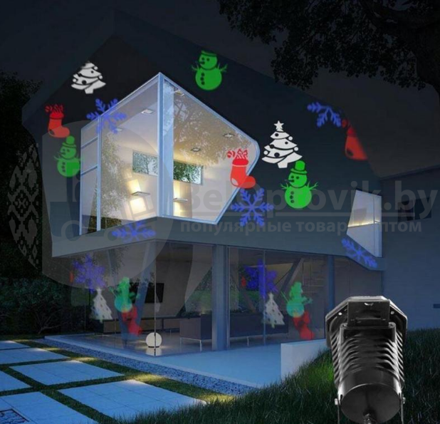 Уличный голографический лазерный проектор Christmas led projector light с эффектом цветомузыки, 10 слайдов - фото 6 - id-p140361342