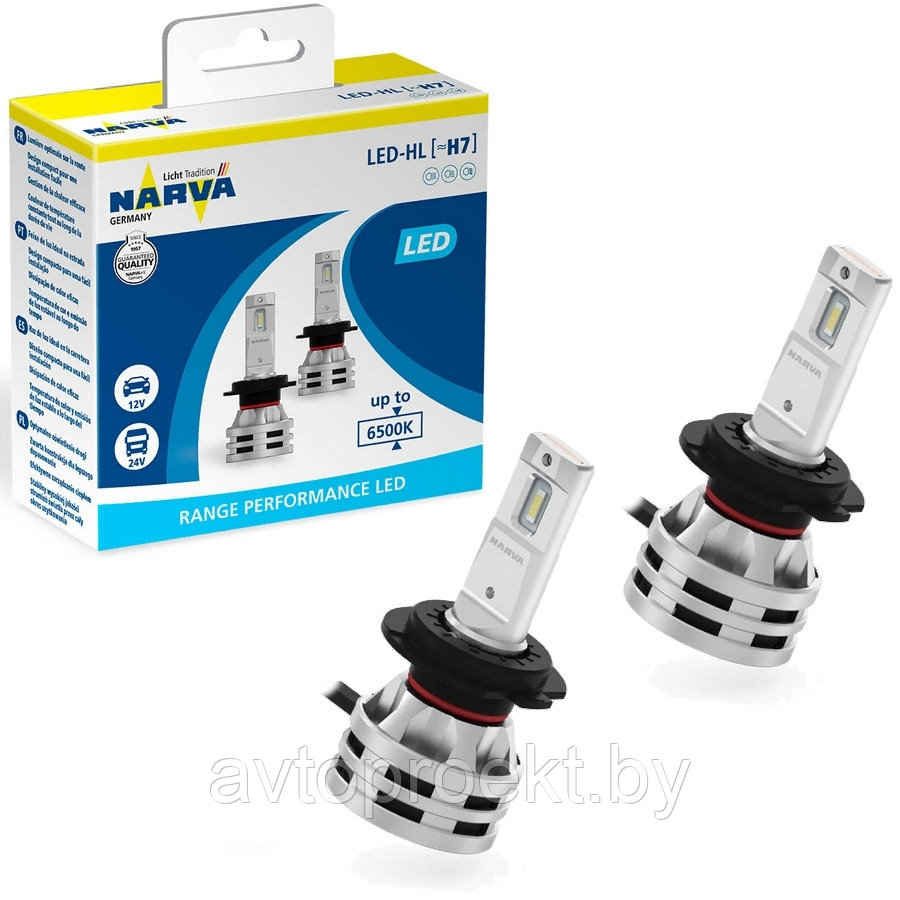 Комплект светодиодных ламп NARVA LED H7 12В/24В 6500К - фото 1 - id-p140361836