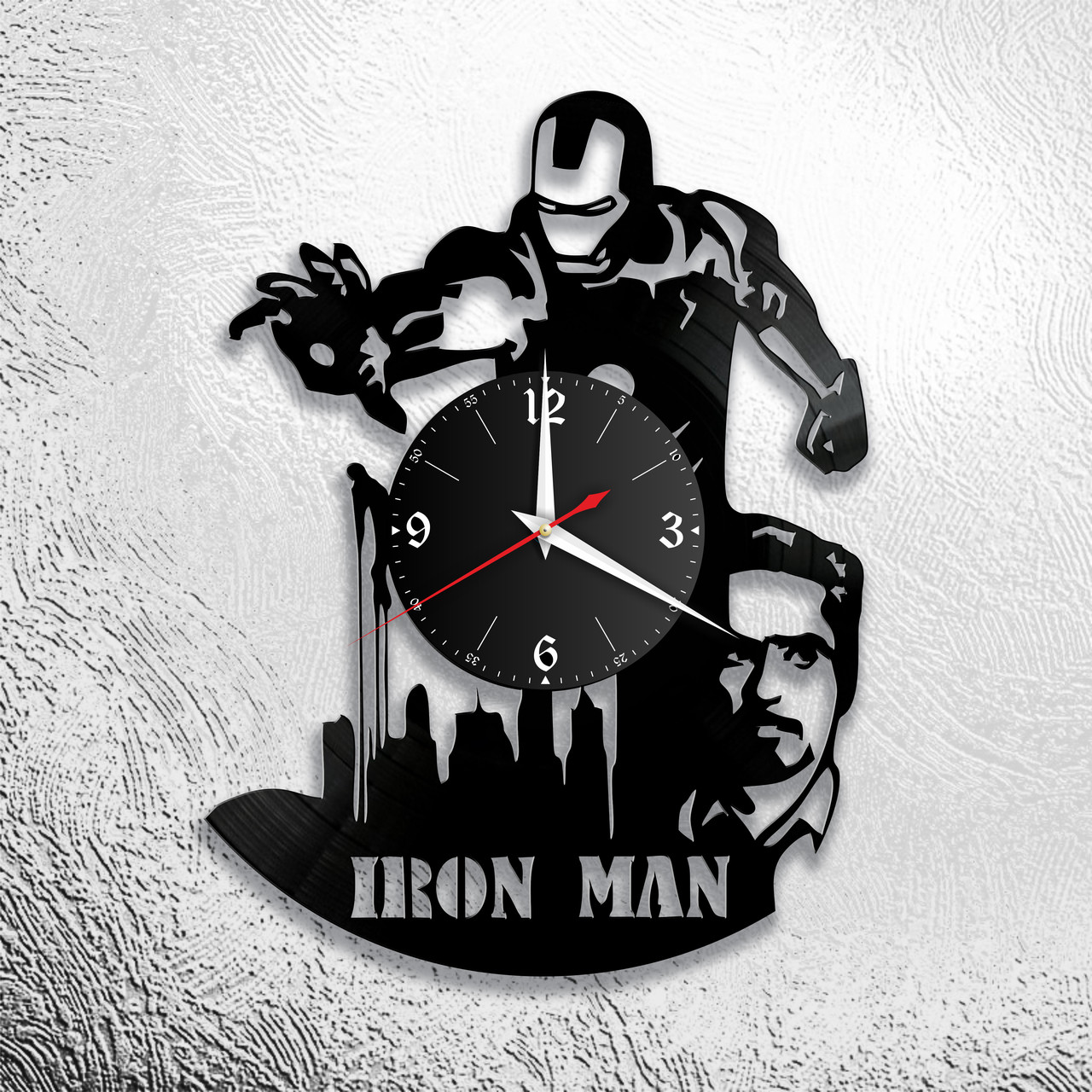 Часы из виниловой пластинки "Iron Man" версия 1