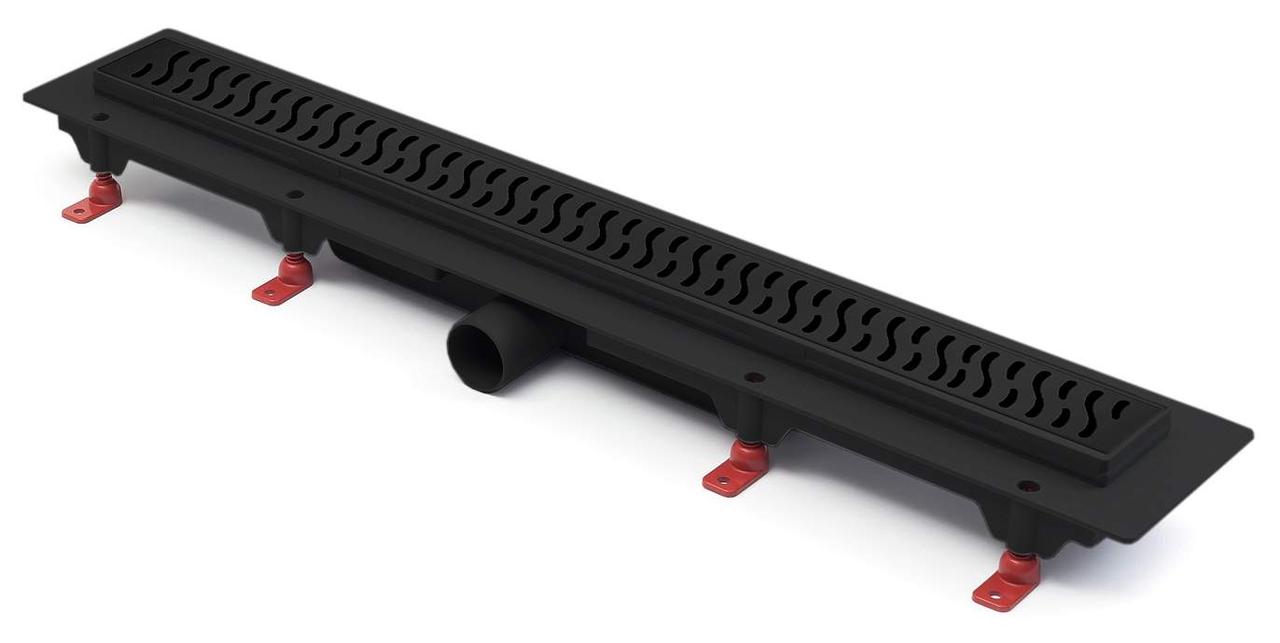 Душевой лоток MCH для свободного монтажа с решеткой Harmony 650 мм, горизонтальный, черный - фото 1 - id-p140363604