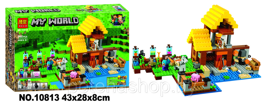 Конструктор Bela Minecraft 10813 "Фермерский коттедж" 560 деталей, фото 2