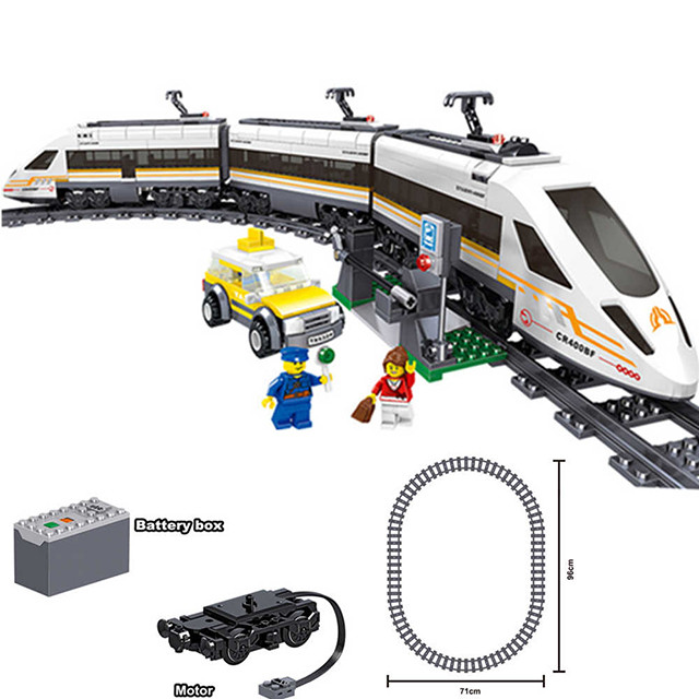 Конструктор Zhe gao QL0307 на батарейках Скоростной пассажирский поезд 641 деталь - фото 2 - id-p140365804