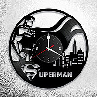 Часы из виниловой пластинки "Супермен" версия 1