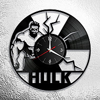 Оригинальные часы из виниловых пластинок "Халк" версия 1
