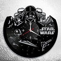 Оригинальные часы из виниловых пластинок "Звездные Войны" версия 2