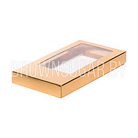 Коробка для шоколадной плитки с окном Золото (Россия, 160х80х17 мм)