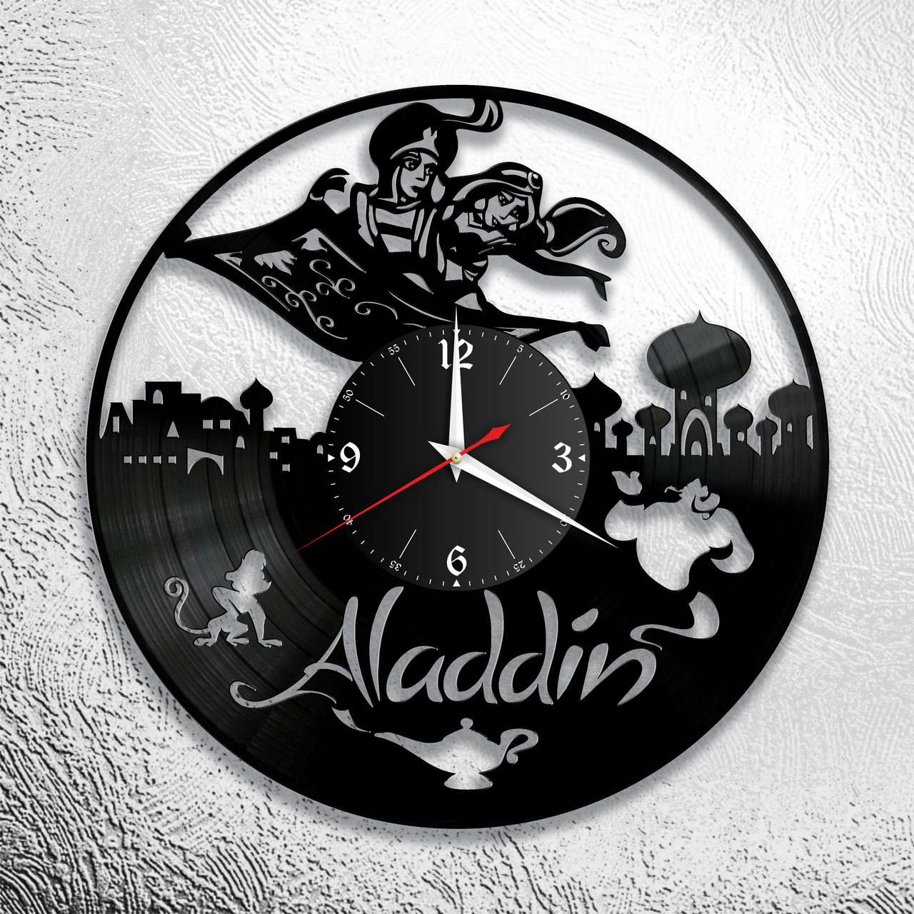 Часы из виниловой пластинки "Алладин" версия 1
