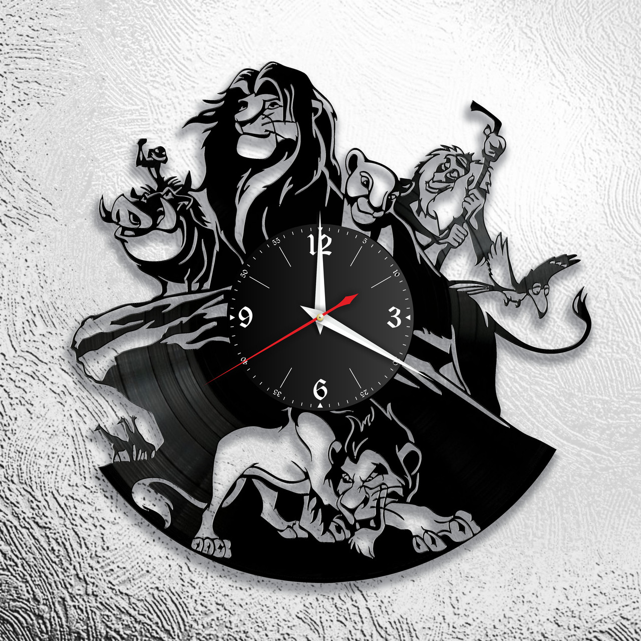 Часы из виниловой пластинки "Король Лев" версия 1