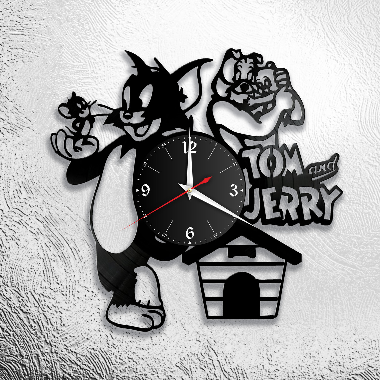 Часы из виниловой пластинки "Том и Джери" версия 1, фото 1