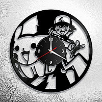 Оригинальные часы из виниловых пластинок "Покемон" версия 1