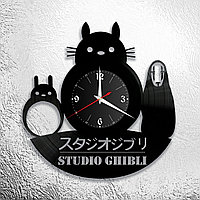Часы из виниловой пластинки "Японская студия CHIBLI " версия 1