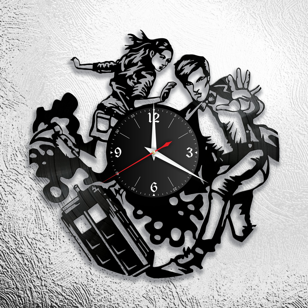 Часы из виниловой пластинки  "Доктор Кто" версия 1