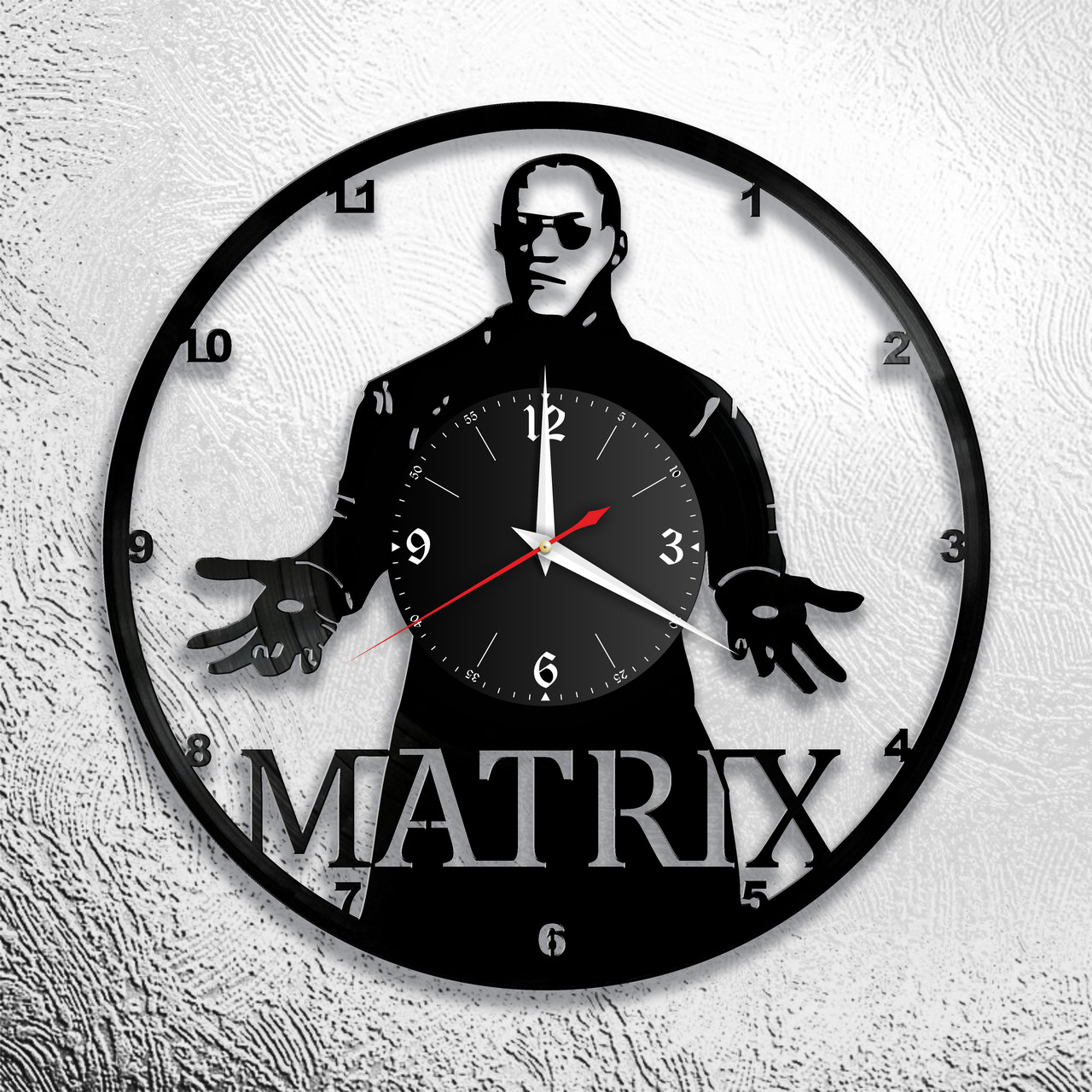 Часы из виниловой пластинки  "Матрица" версия 2, фото 1