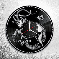 Часы из виниловой пластинки  "Знаки Зодиака "  версия 10 Козерог