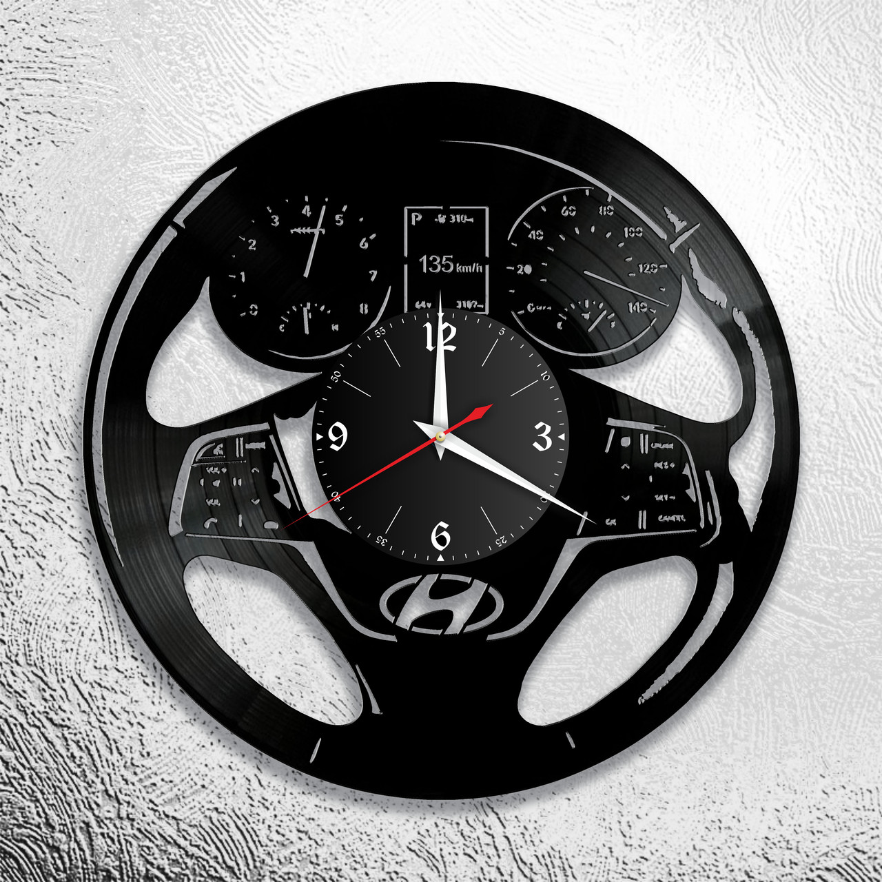 Часы из виниловой пластинки  "Hyundai" версия 1 Приборная панель