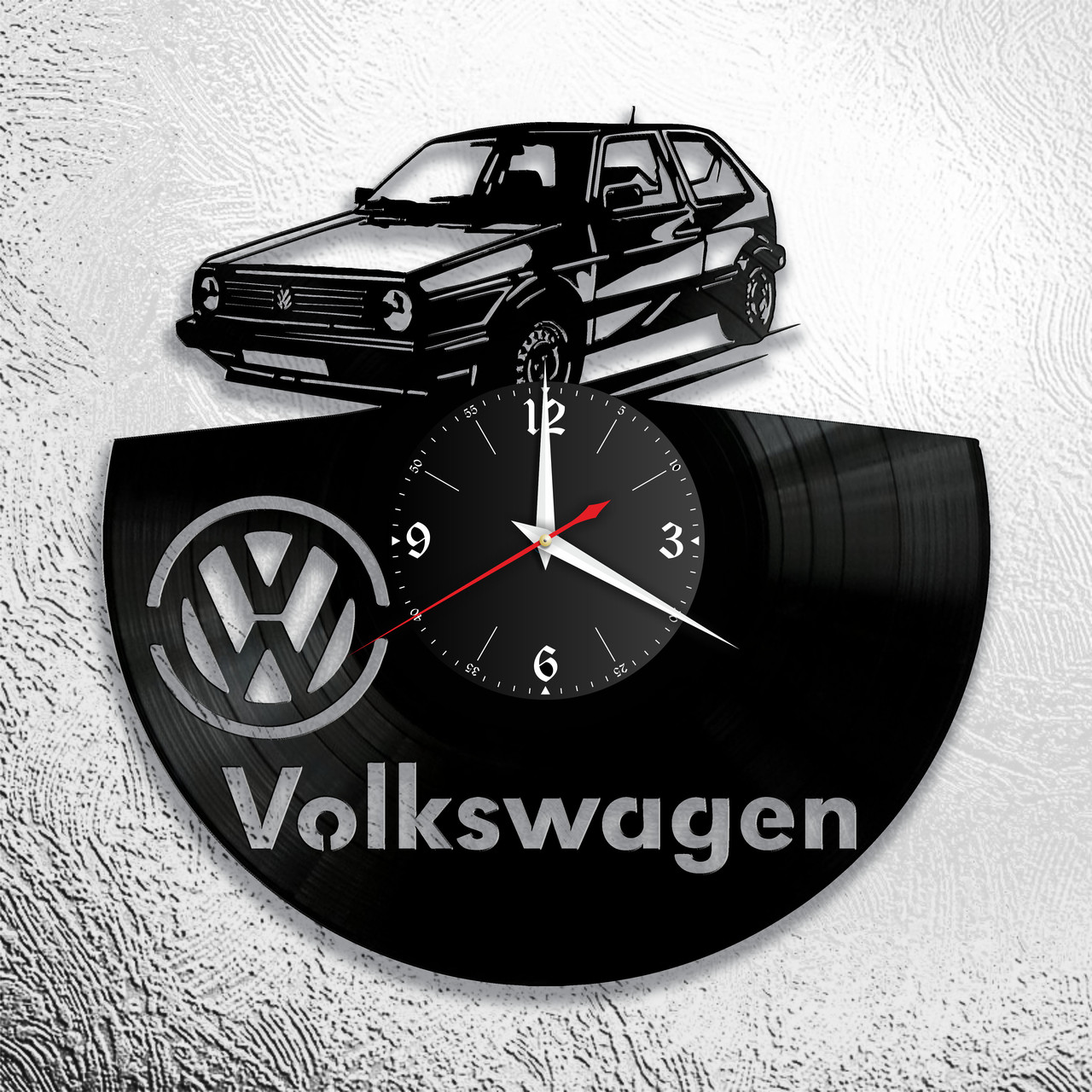 Часы из виниловой пластинки  "Volkswagen " версия 3