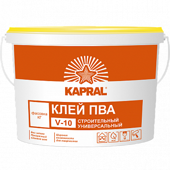 Клей ПВА "Кapral V-10", ведро 3 л (3 кг)