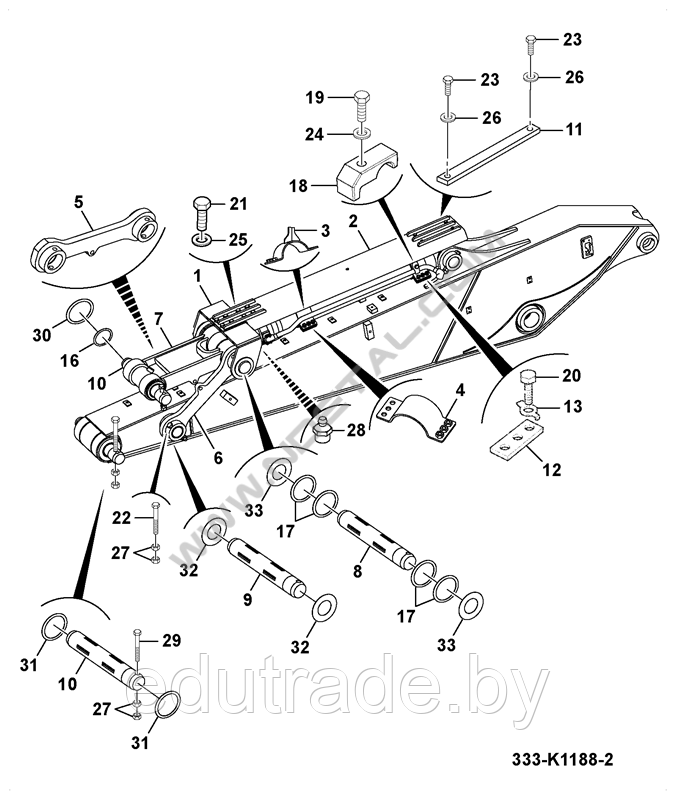 JRV0593 Втулка трапеции JCB JS220 (200, 210)