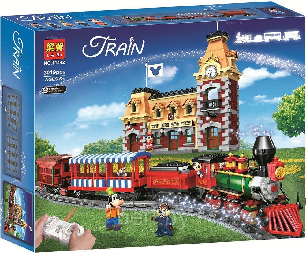 11442 Конструктор Lari "Поезд и станция Disney", 3019 деталей, Аналог Lego 71044