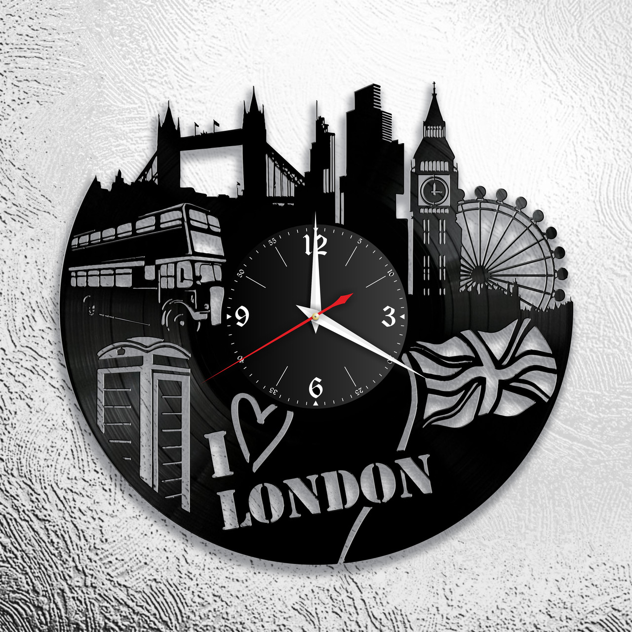 Часы из виниловой пластинки  "Лондон" версия 1, фото 1