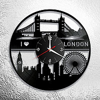 Часы из виниловой пластинки  "Лондон" версия 2