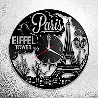 Часы из виниловой пластинки  "Париж" версия 4
