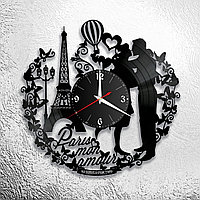 Оригинальные часы из виниловых пластинок  "Париж" версия 5
