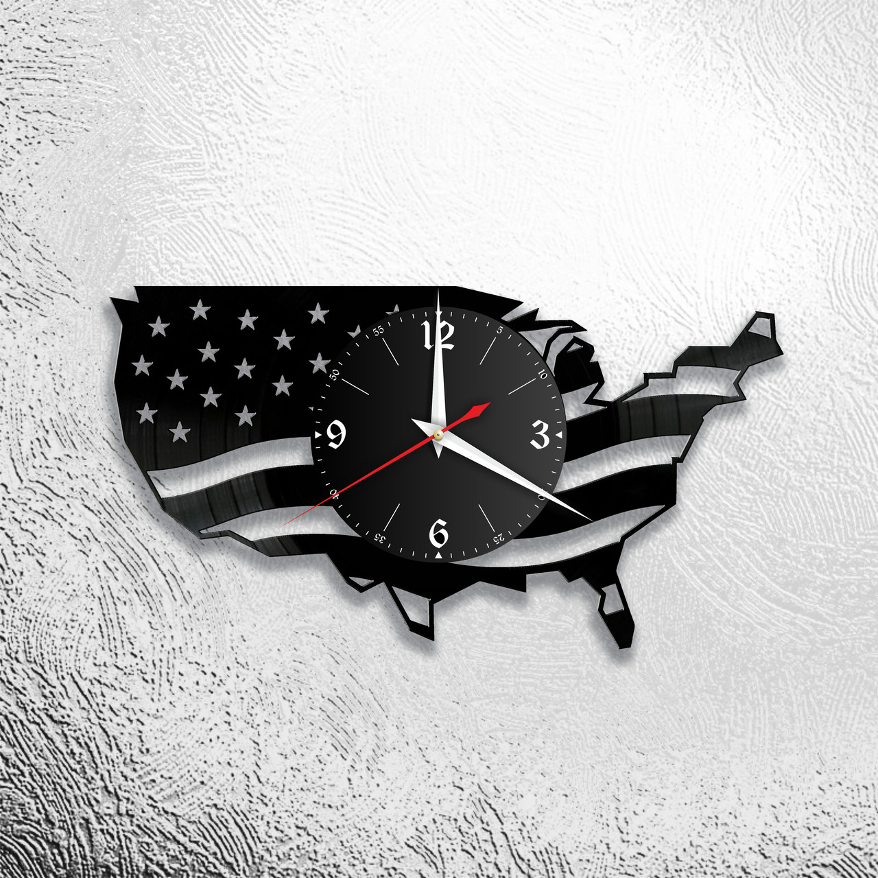 Часы из виниловой пластинки  "США" версия 1, фото 1