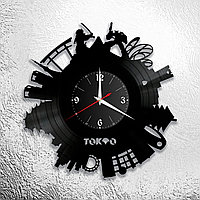 Часы из виниловой пластинки  "Токио" версия 1